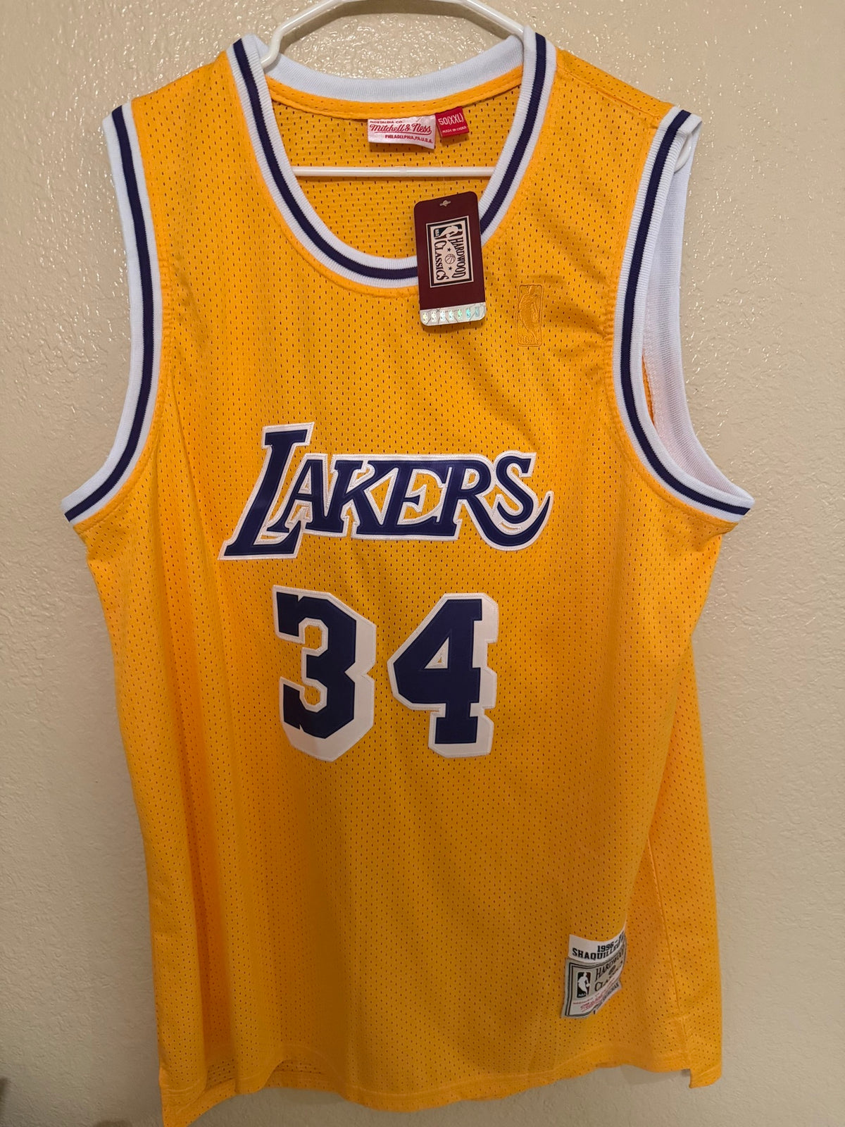Brand New Los Angeles Lakers Shaquille O'Neal #34 Jersey Size 50 - Mitchell & Ness Hardwood Classics