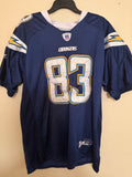 Pre-Worn San Diego Chargers Jersey Size 52 Vincent Jackson