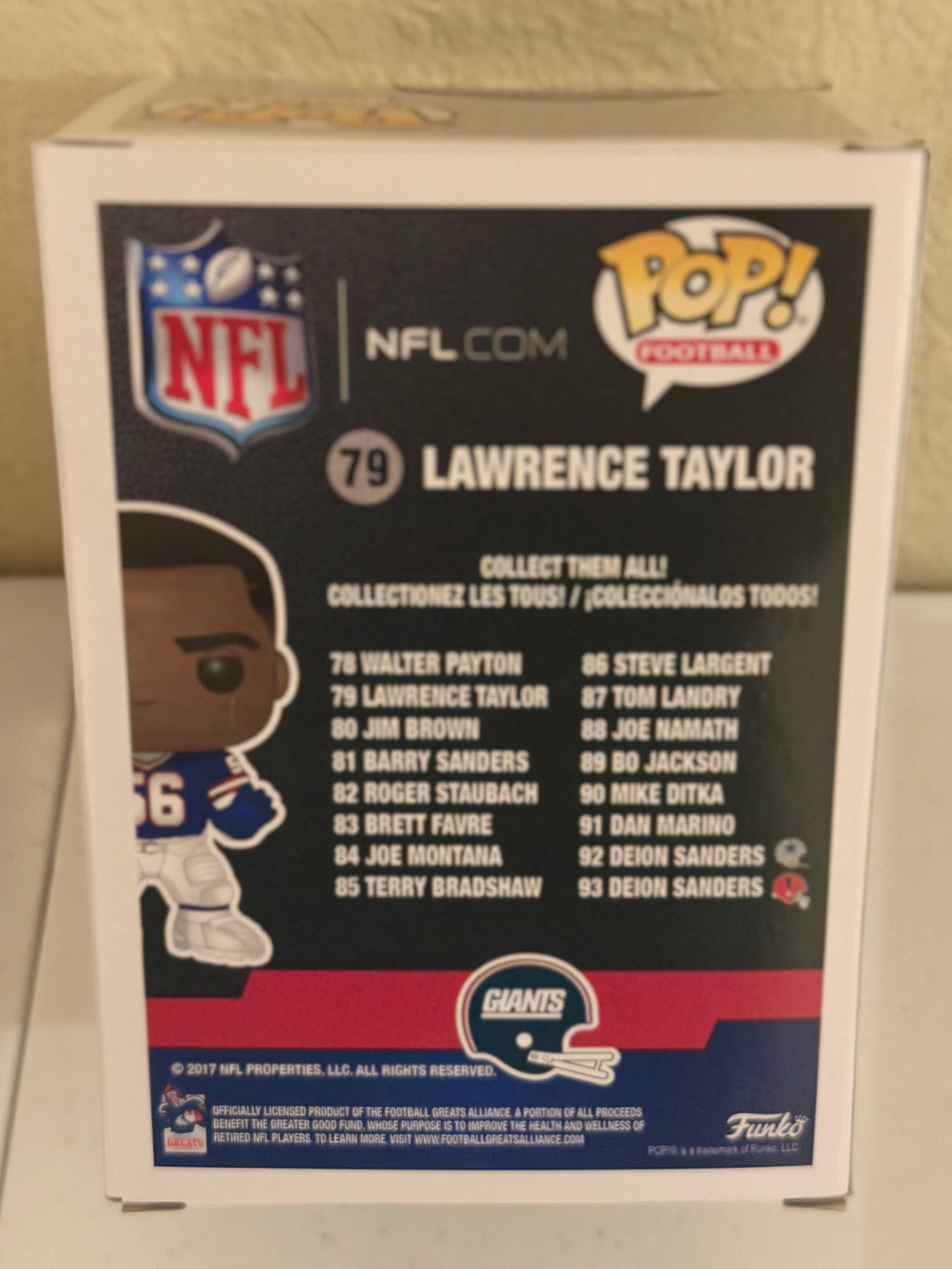 NY Giants Lawrence Taylor Funko Pop In Box #79