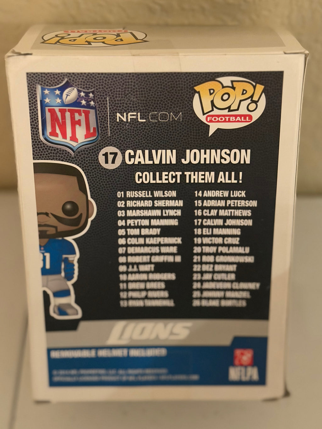 Calvin Johnson Funko Pop in Box # 17 Detroit Lions