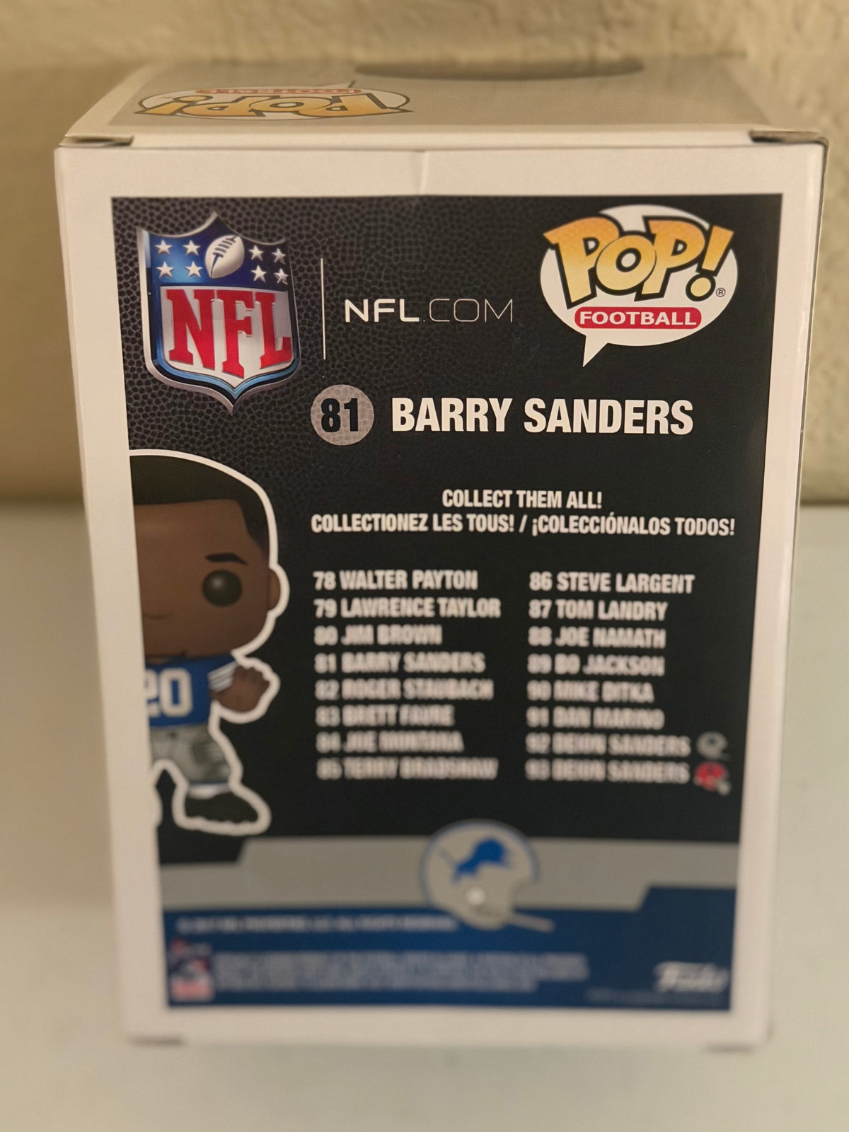 Detroit Lions Barry Sanders Funko Pop #81 in Box