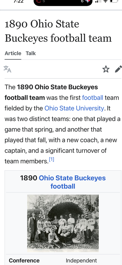 1890 Ohio State Buckeyes 11x14 Print