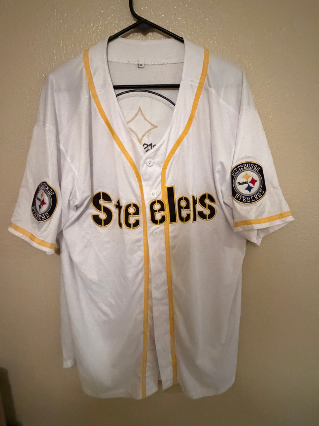 Pittsburgh Steelers Baseball Jersey-White