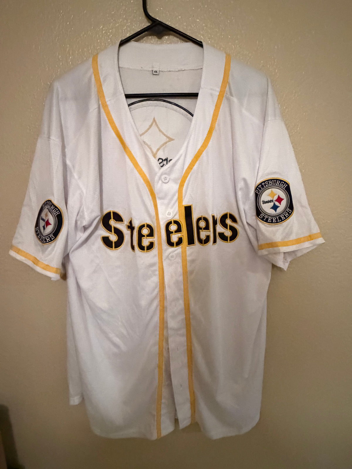 Pittsburgh Steelers Baseball Jersey-White