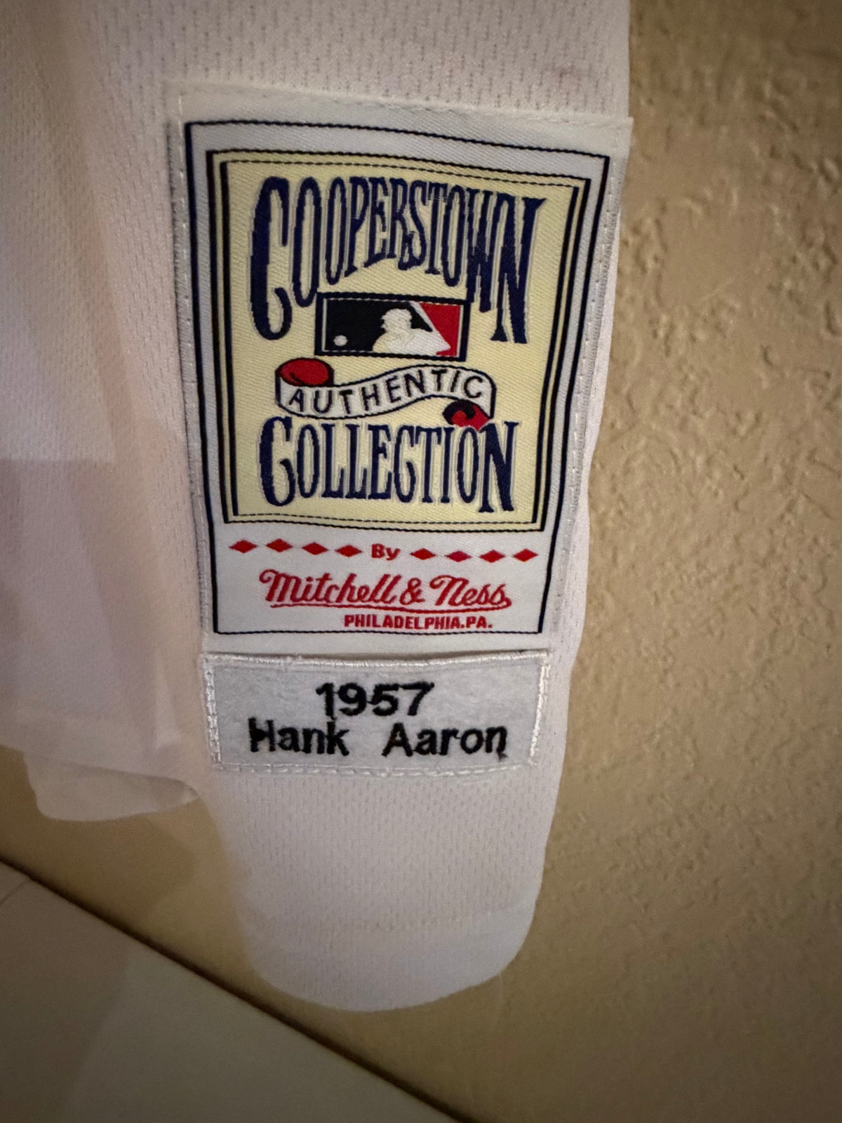 Pre-Worn Atlanta Braves Hank Aaron #44 Jersey Size 56 - Mitchell & Ness Cooperstown