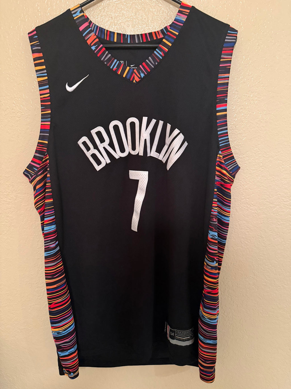 Pre-worn Brooklyn Nets Kevin Durant #7 jersey front - BROOKLYN 7