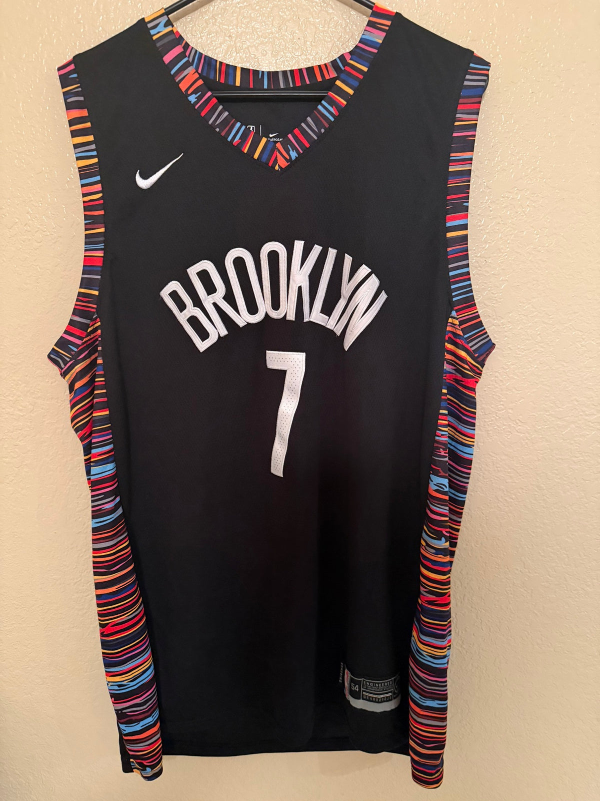 Pre-worn Brooklyn Nets Kevin Durant #7 jersey front - BROOKLYN 7