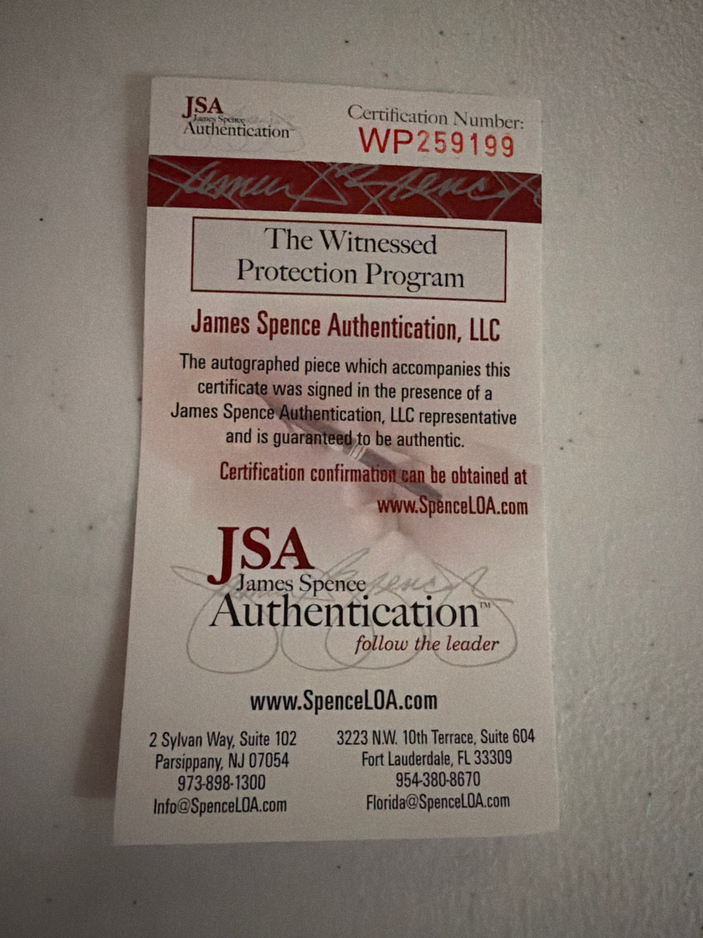 JSA card