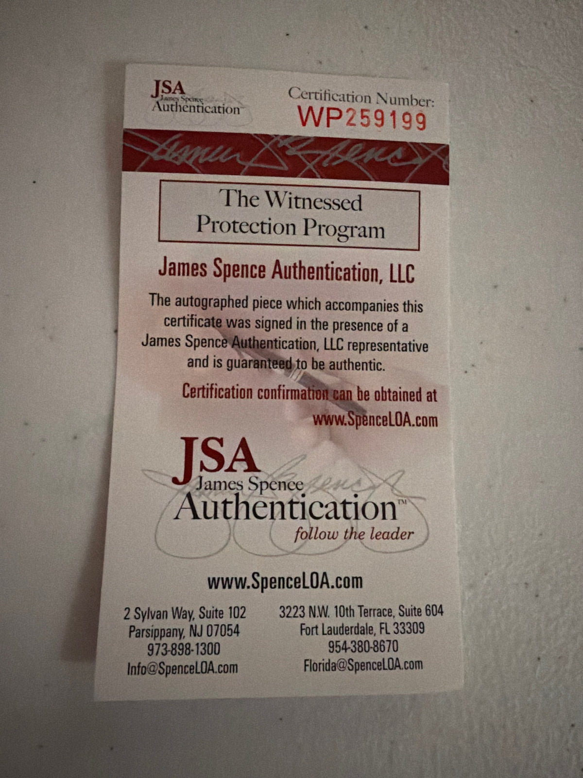 JSA card