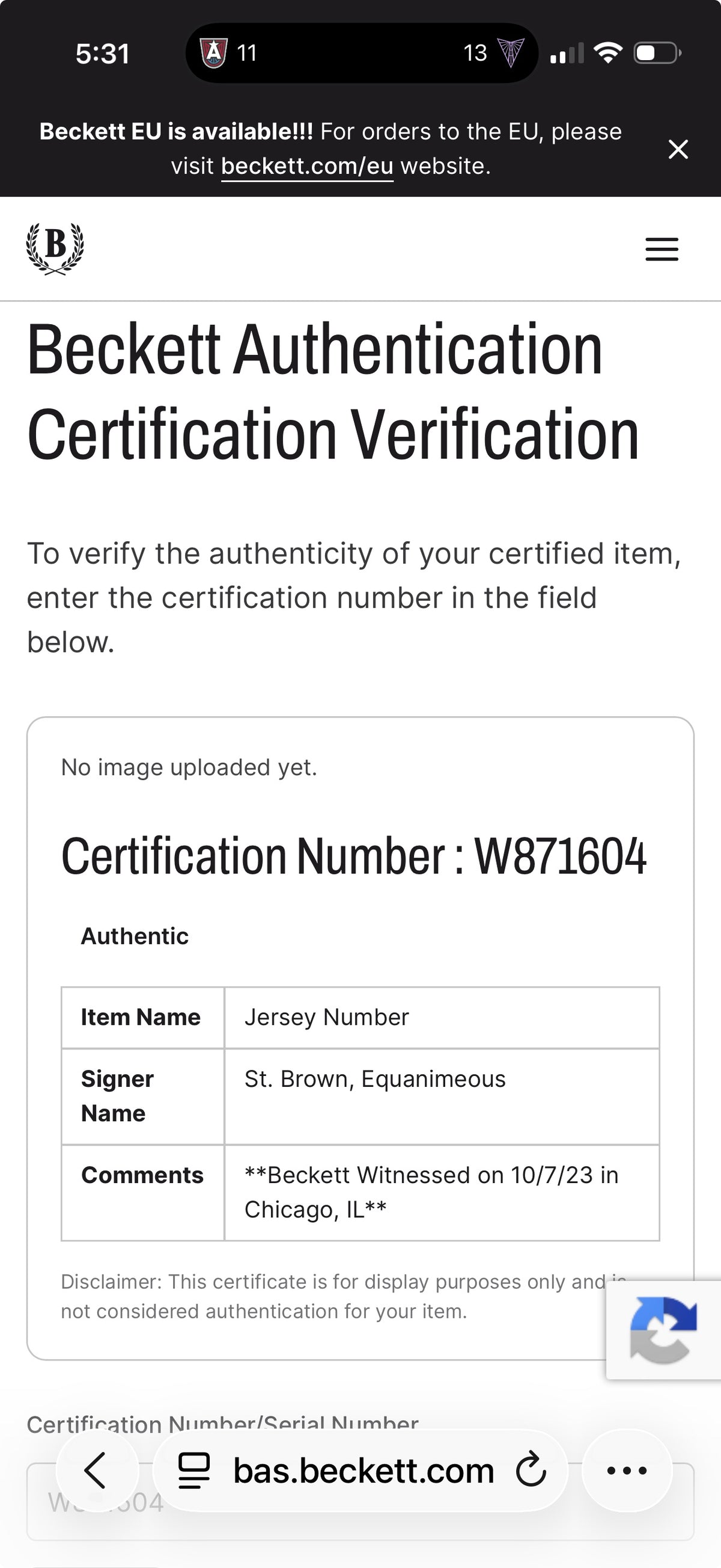 Beckett verification