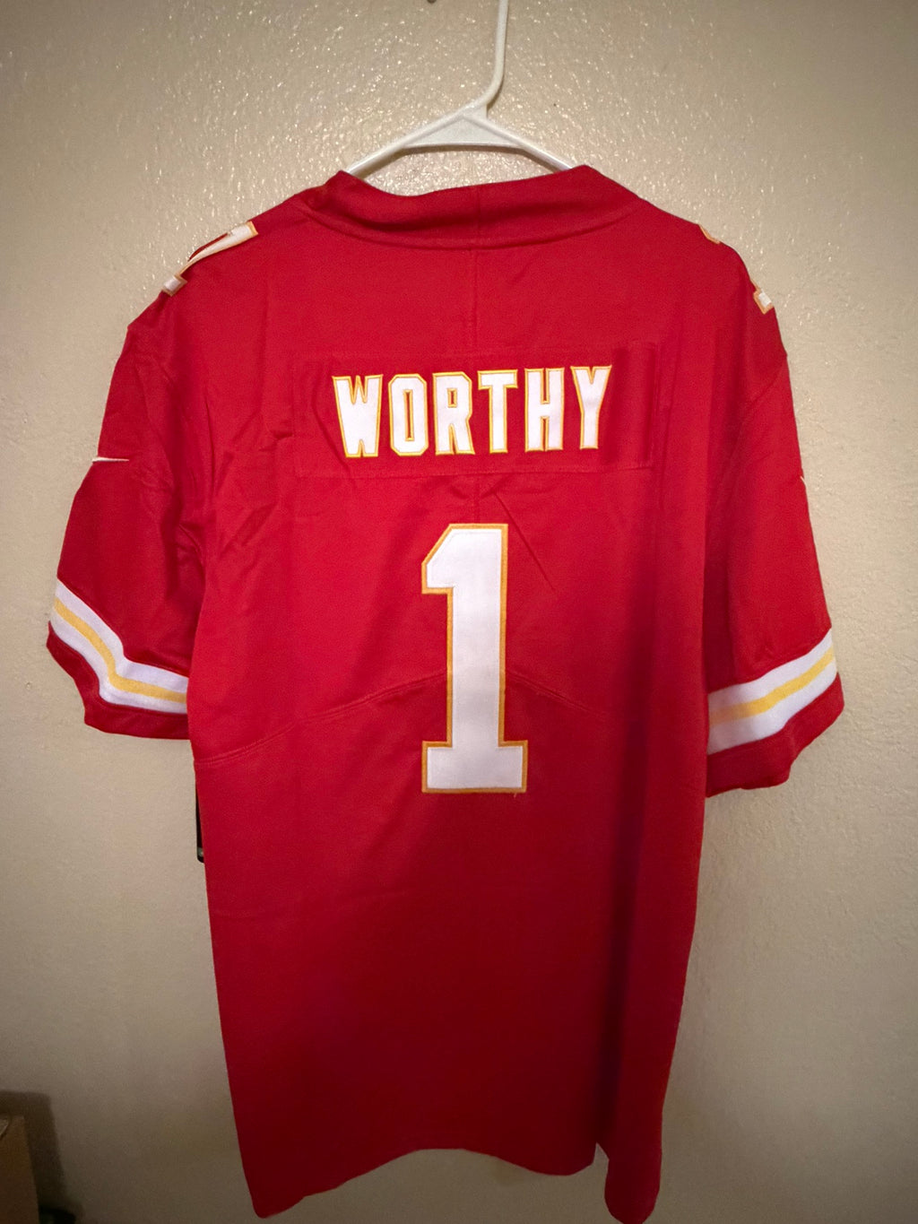 Brand New Kansas City Chiefs Xavier Worthy #1 Jersey Size XL - Nike